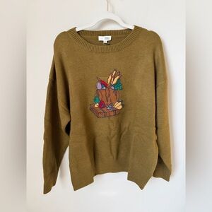 Viral Olive Green Sweater with farmers market Design